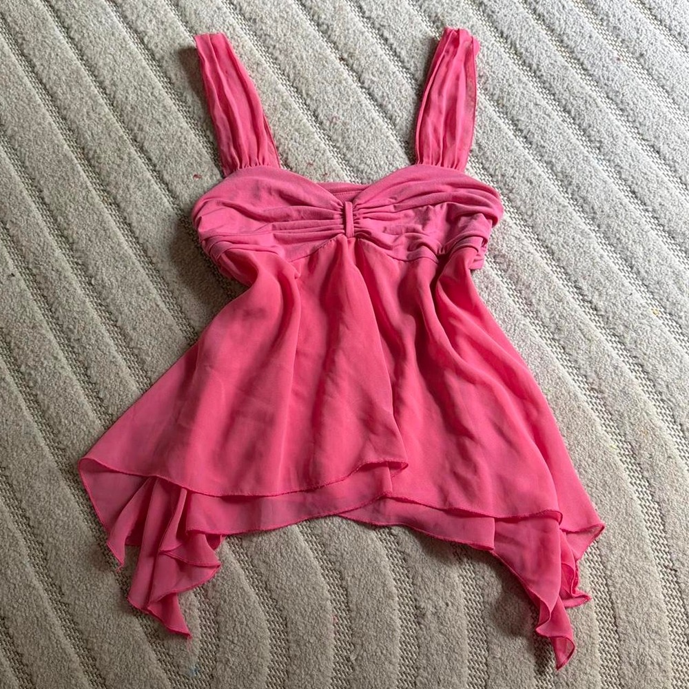 VTG Y2K Trixxi asymmetrical hem babydoll top size L Fairycore Baribecore Baddie